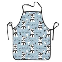 Love Black And White Miniature Schnauzer Apron Women Men Unisex Bib Dog Animal Kitchen Cooking Tablier Cuisine Chef Painting