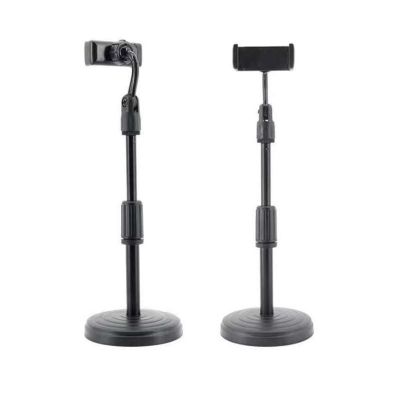 ”【；【-= Desktop Mobile Phone Holder Stand 360 Rotate For Live Streaming  Video Youtube Round Base Smartphone Stand