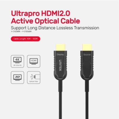 สาย HDMI V2.0 แบบ OPTICAL UNITEK รุ่น Y-C1030BK/Y-C1031BK สายยาว 20/30 เมตร.