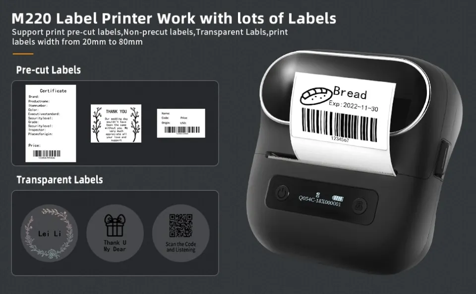  Phomemo Label Printer - M220 Label Maker, Bluetooth