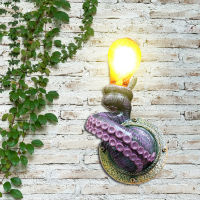 Octopus Claw Wall Lamp Resin Statue Octopus Claw Shaped LED Wall Light Fixtures Living Room Bedroom Sconce Garden Lighting Craft