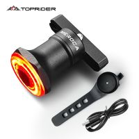 ✹☂ TOPRIDER Bike Rear Light IPx6 Waterproof LED Charging Bicycle Smart Auto Brake Sensing Light Accessories Bike Taillight Light