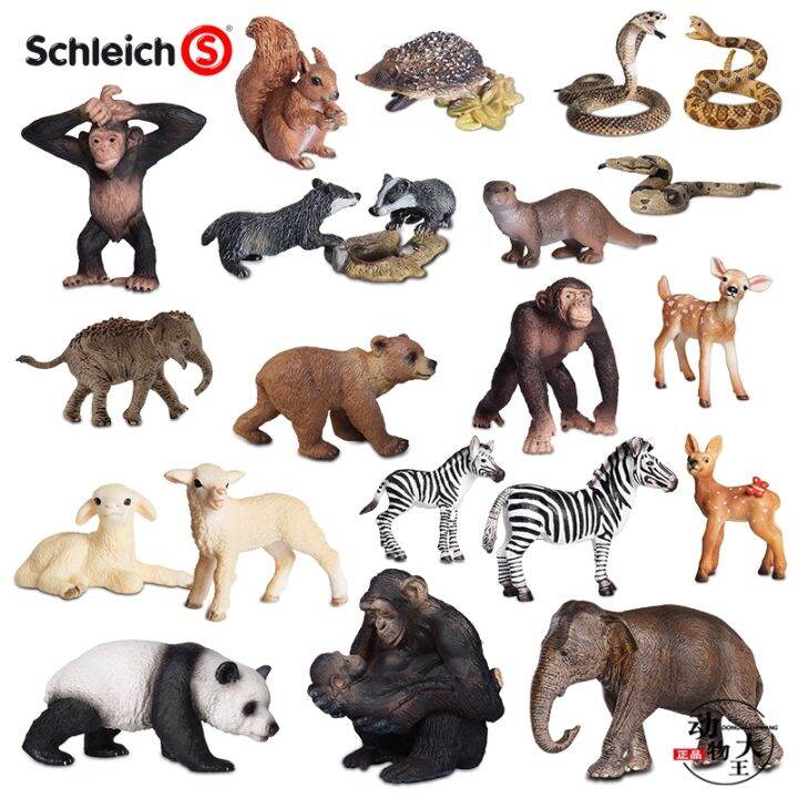 sile-schleich-childrens-simulation-plastic-toy-model-farm-animal-sheep-lion-leopard-elephant-panda