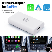 RF ต่อสายไปตัวรับสัญญาณ WiFi สำหรับ CarPlay Android Auto 4 In 1สายเชื่อมอุปกรณ์ใช้ในรถหน้าจอ USB สำหรับ iPhone Android Smartphone