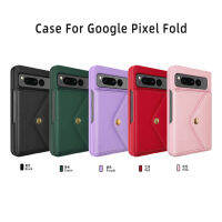 เหมาะสำหรับเคสโทรศัพท์ PixelFold ของ Google ที่ใส่กระเป๋าสตางค์หนังที่ป้องกันแบบพับหน้าจอพับเก็บได้ Google