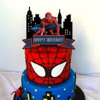 【Fun party】1Pcs SpidermanDecoration Topper CuteHeroCupcake Topper ForBirthday PartyDecorations