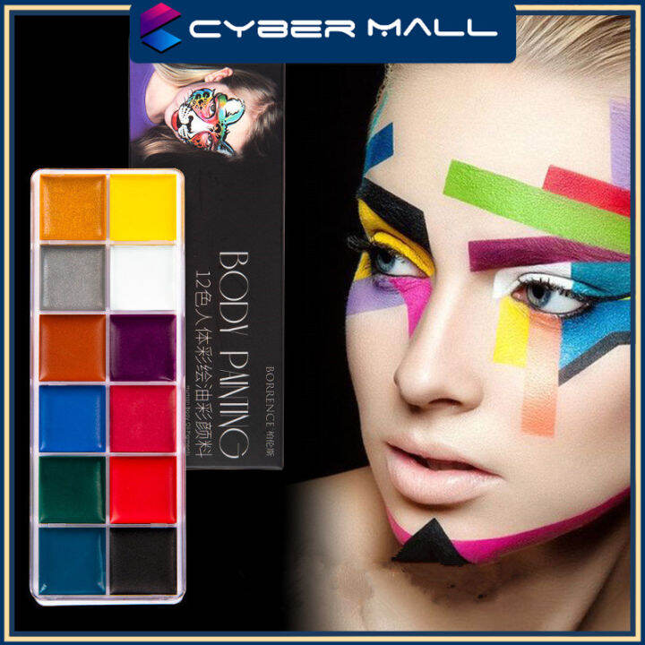 Face Body Paint Set 12 Colors Professional Makeup Painting Art Palette