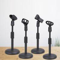 【jw】◐  Desktop Microphone Upgraded Adjustable Table Mic with Base Holder Clip for Podcasts Singing