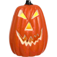 Pumpkin Light Jack -- Lantern Figurine Operated LED Lights Lamp Glowing Decoration For Desktop Ornament (สีส้ม)