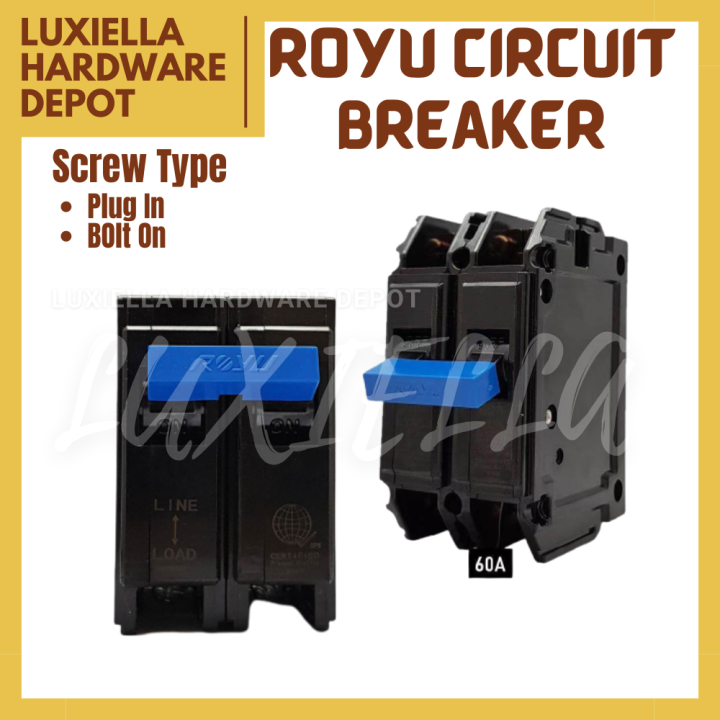 [Luxiella] Royu Circuit Breaker Screw Type Terminal ( Plug In , Bolt