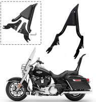 hjkↂ  Motorcycle Rear Passenger Backrest Sissy Bar Cushion Touring CVO Road Street Glide 2009-2021