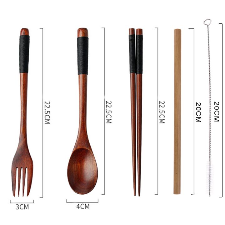 portable-tableware-set-wooden-cutlery-sets-with-useful-spoon-fork-chopsticks-travel-gift-dinnerware-suit-with-cloth-bag