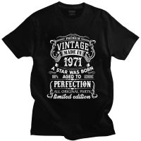 New O-neck Custom Printed Mens T-shirt Vintage Made In 1971 T Shirt Men Pure Cotton Tee 50 Years Old 50th Birthday Gift Tshirt Short Sleeve Fashion T-shirt Clothes  731E