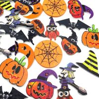 50/100 Pcs Wooden buttons Mixed Pumpkin Hat Owl Bats 2 Hole Sewing Craft Button for DIY Clothing Accessories Scrapbooking WB468 Haberdashery