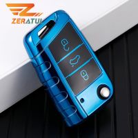 wenminr Zeratul Auto for Volkswagen MK7 GTI 7 Golf 7 Golf R Skoda Octavia A7 SEAT Car TPU Folding Key Cover Bag Case Holder Protector