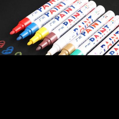 12 Color Colored Markers Waterproof Car Tyre Tire Tread Rubber Metal Permanent Paint Markers Fabric Paint Painting Graffiti Pen