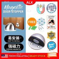 ✼๑ ALX Malaysia Stainless Steel Magnet No Drill 3M Sticker Penyumbat Pintu Holder Floor Anti Rust Stopper Door Hardware Tak Karat