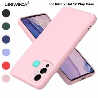 สำหรับ Infinix Hot 12 Play เคสโทรศัพท์,เลียนแบบ Liquid Silica Gel + Flannelette TPU Soft Shell ฝาหลัง