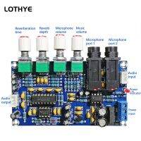 DIY PCB อิเล็กทรอนิกส์แบบ DIY โมดูลแอมพลิฟายเออร์ดิจิตอลคาราโอเกะ OK บอร์ดไมโครโฟนลำโพง PT2399แบบสอง AC12V