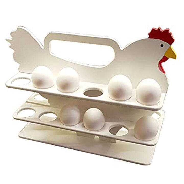 Egg Shelf Basket For Storing Fresh Eggs, Portable Wooden Egg Storage Rack, Raw Countertop Egg