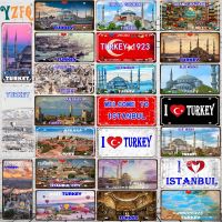 [YZFQ ]Istanbul Turkey Travel City Metal Sign License Plate For Wall Restaurant Bar Craft Home Decor 30X15CM DC-1612A