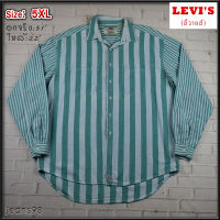 Levis®แท้ อกจริง 51 ไซส์ 5XL เสื้อเชิ้ตผู้ชาย ลีวายส์ แขนยาว สีเขียว