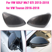 ฝาครอบกระจกมองหลังคาร์บอนไฟเบอร์สีดำสำหรับ VW Golf VII MK7 GTI 2014 2015 2016 2017 Touran