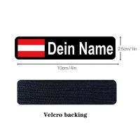 ✑✳■ Austria National flags 10X2.5cm PVC patch Name Text Austrian Stripes badge Velcro Backing Patches For Clothes Backpack Customize