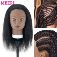 hot！【DT】❂  Afro Mannequin Real Hair Manikin Styling Hairdresser Training Dyeing Cutting Braiding Practice