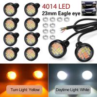 10 ชิ้น 4014 12LED E agle Eye สีขาวสีเหลืองอำพัน S witchback กลางวันวิ่งไฟ