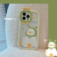 เคสนิ่มลายการ์ตูนสำหรับ iPhone 14 13 12 11 Pro MAX Plus เคสลายเป็ดโง่แบบทู่ในหนึ่งเคสใส่เลนส์มอนสเตอร์ตัวน้อยฝาครอบโทรศัพท์ป้องกันตกพร้อมเคสขายดีป้องกันกล้องคลุมทั้งหมด