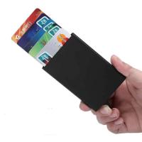 Tempat Kartu Kredit ID Anti Maling Minimalis Porte Carte Dompet Logam Aluminium Tipis Casing Saku Bank Wanita Pria Kotak Kartu Kredit