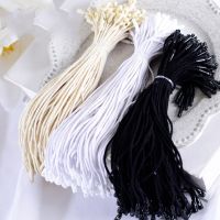 100pcs /lot Plastic Tag White Beige Black Hang Tag Polyester Rope String Pin Loop Snap Lock Tie Fasteners Cable Management