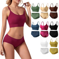 French sexy lingerie womens small breasts gather thin, steel-ring-free plus-size sports suspender vest bra set