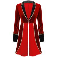 {AH Department Store}ฮาโลวีนผู้หญิงผู้ใหญ่ Circus Ringmaster เครื่องแต่งกายกำมะหยี่แขนยาว Blazer Coat Christmas Carnival คอสเพลย์เทศกาล Rave ชุด