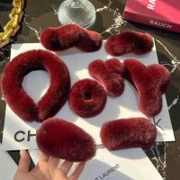 Suit Real Rabbit Fur Hair Claws Hair Clips Headwear Shark Clip Hairpins Crab Ropes for Women Girls Hair Accessories Headbands