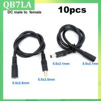 QB7LA shop 10x DC male to female power supply Extension connector Cable Plug Cord wire Adapter for led strip camera 5.5X2.1 2.5mm 12v 18awg