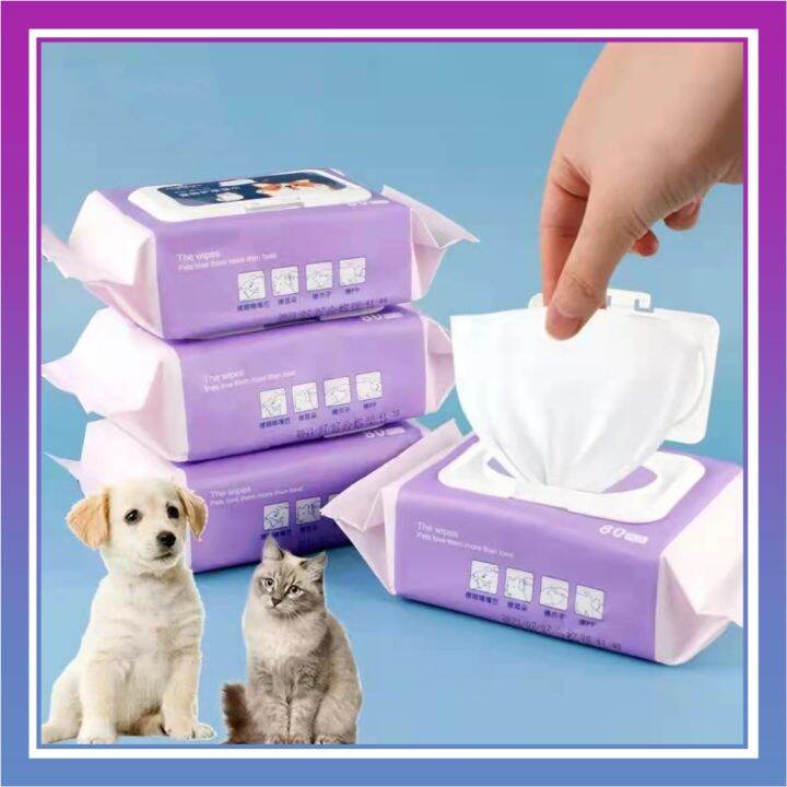 【80pcs】Pet Wet Wipes / Dog, Cat and Rabbit Wipes / Wet Tissues / Pet