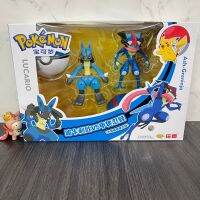 Pokemon Action Figures Lucario VS Greninja The Joints Can Move Great Ball Interesting Good Quality Child Gifts