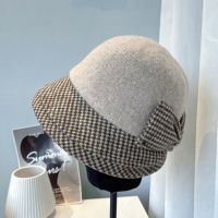 Fall And Winter Fishermen’S Cap Women’S Fragrance Style Bow Wool Basin Cap After The Roll Split Fashion Hat Tide