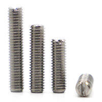 10pcs M1.6 M2 M2.5 M3 M4 M5 M6 304 Stainless Steel Slotted Head Flat Point End Headless Grub Bolt Set Screw GB73