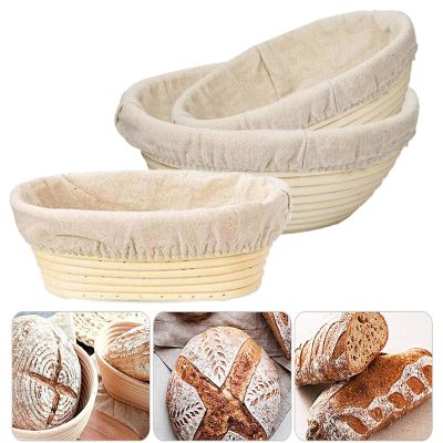 Oval/Baguette/Round/triangle Rattan Fermentation Bread Basket Dough Wicker Rattan Mass Proofing Proving Baskets with Cover