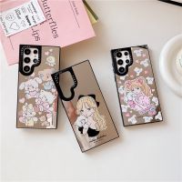 เคส S23 Samsung Galaxy อัลตร้า S23บวก S23 + S22,เคสโทรศัพท์พิเศษ Mikko Mikko Mousse Girl Cat】แฟชั่นเอฟเฟกต์กระจกสไตล์ Maiden ฝาครอบป้องกันกันกระแทก