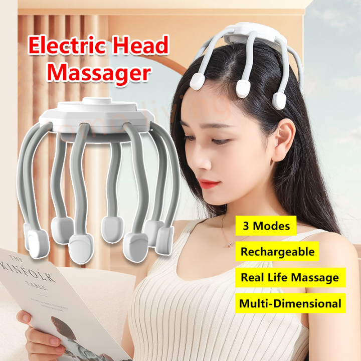 SG Ready Stocks Electric Head Scalp Massager Fully Automatic Relief ...