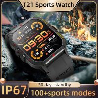 2023 ใหม่ T21 กีฬากลางแจ้งสร้อยข้อมือสมาร์ท 1.96 นิ้ว Full Touch Screen IP67 กันน้ำ Bluetooth Call Android IOS Long endurance Smartwatch