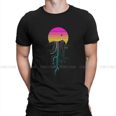 Synth Mounn Sunrise Active Style Tshirt Cyber Top Quality Creative Graphic T Shirt Stuff