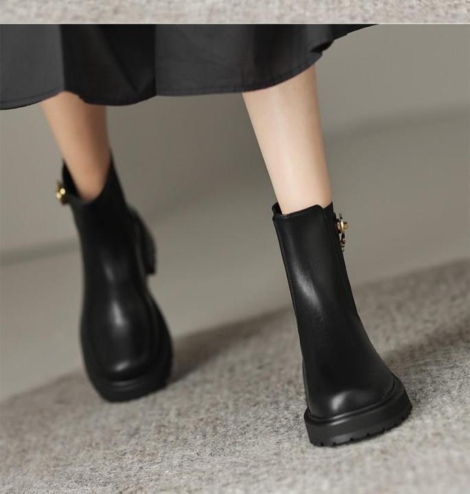 รองเท้าบูท-martin-หนังรองเท้าบู๊ตผู้หญิงหัวกลมสำหรับผู้หญิงรองเท้าบูท-martin-2023ย้อนยุคสไตล์ใหม่