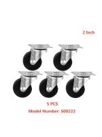 5 Pcs/Lot Casters 2 Inch Black Pp Universal Wheel Light Flat Bottom Vientiane Wear Resistant Nylon Rotating Pulley