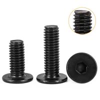 10pcs/lot M2 M2.5 M3 M4 M5 M6 CM Black Stainless Steel Hex Hexagon Socket Ultra Thin Super Low Flat Head Allen Cap Screw Bolt Nails  Screws Fasteners