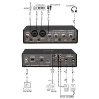 เริ่มต้นการ์ดเสียงการบันทึก USB Q-24 TEYUN เครื่องผสมเสียง4-Channel 24บิต/192Khz Oscilloscope Arranger K เพลงการ์ดเสียงการบันทึกสด